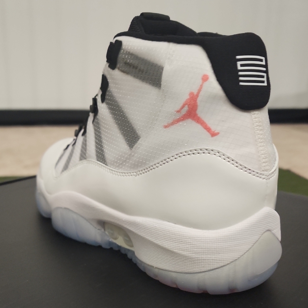 Air Jordan 11 Retro White Black Red Sneakers - Picture 5 of 9